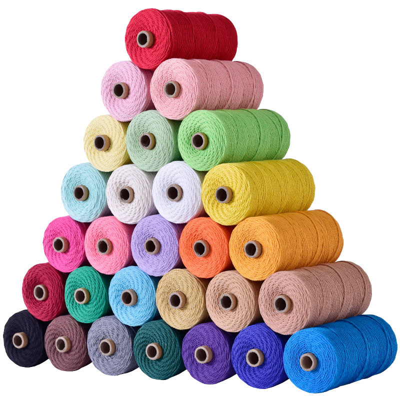 Macrame Cord Cotton - Cordon en coton coloré torsadé 2mmx200m,