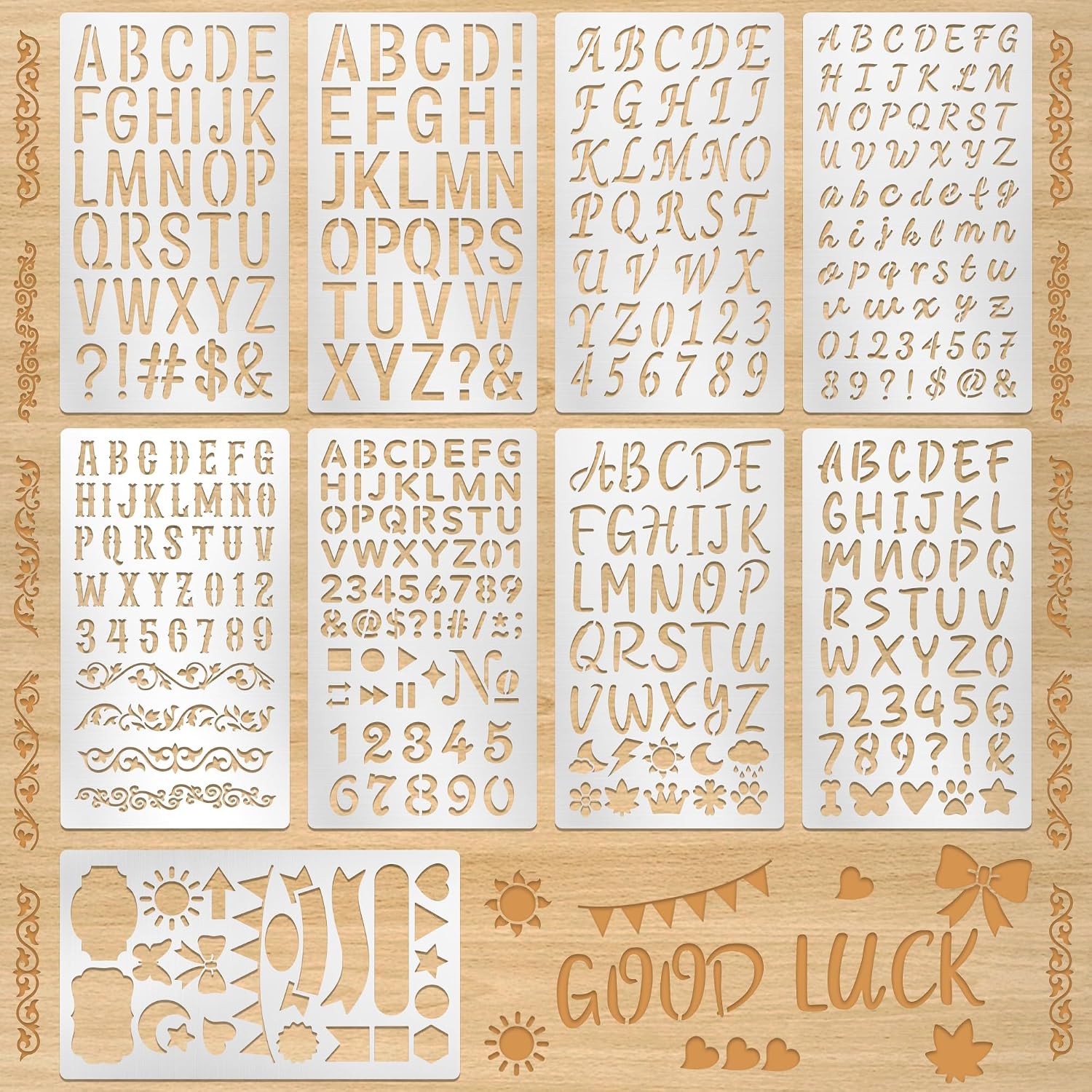 Art And Craft Numbers - 9 pochoirs en métal en forme