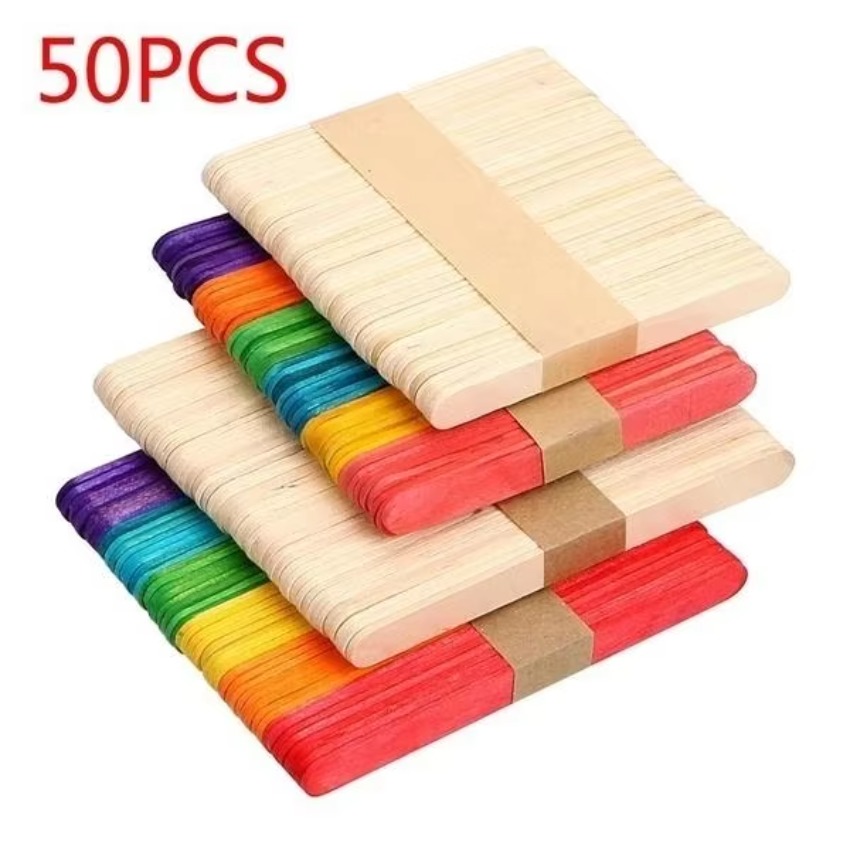 Art Craft Ice Cream - Lot de 50 bâtonnets en bois