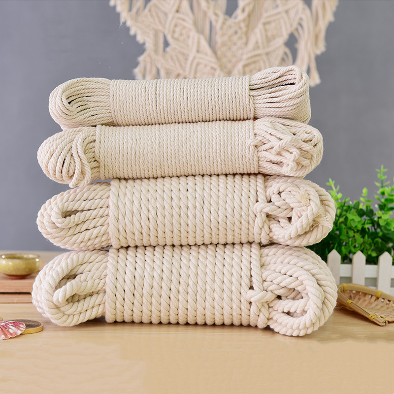 Macrame Cord Cotton - Corde torsadée en coton naturel, ficelle