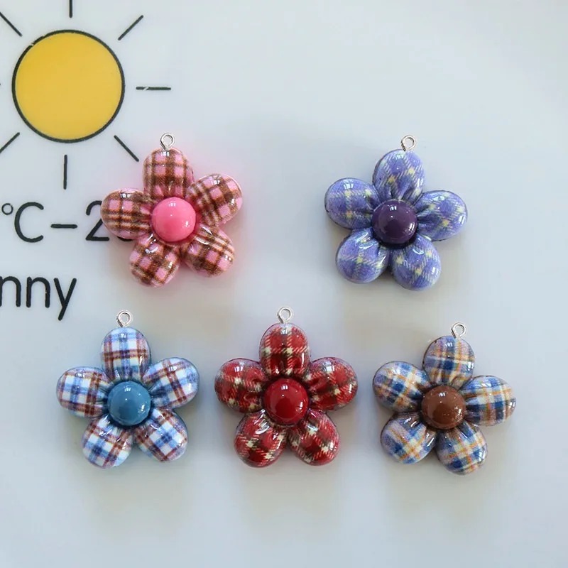 Art Craft Flower - 10 Pendentifs en résine planaire motif
