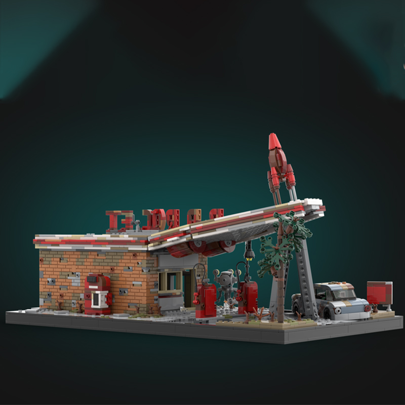 Art And Craft Rocket - 2168 pièces MOC Fusée Rouge Fallout