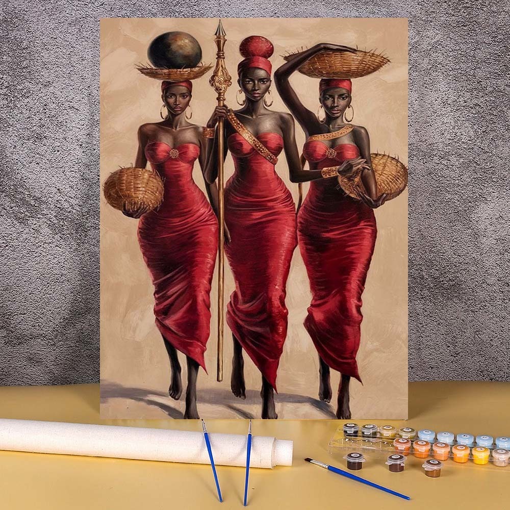 Art And Craft Numbers - Femme africaine peinture par numéros peint