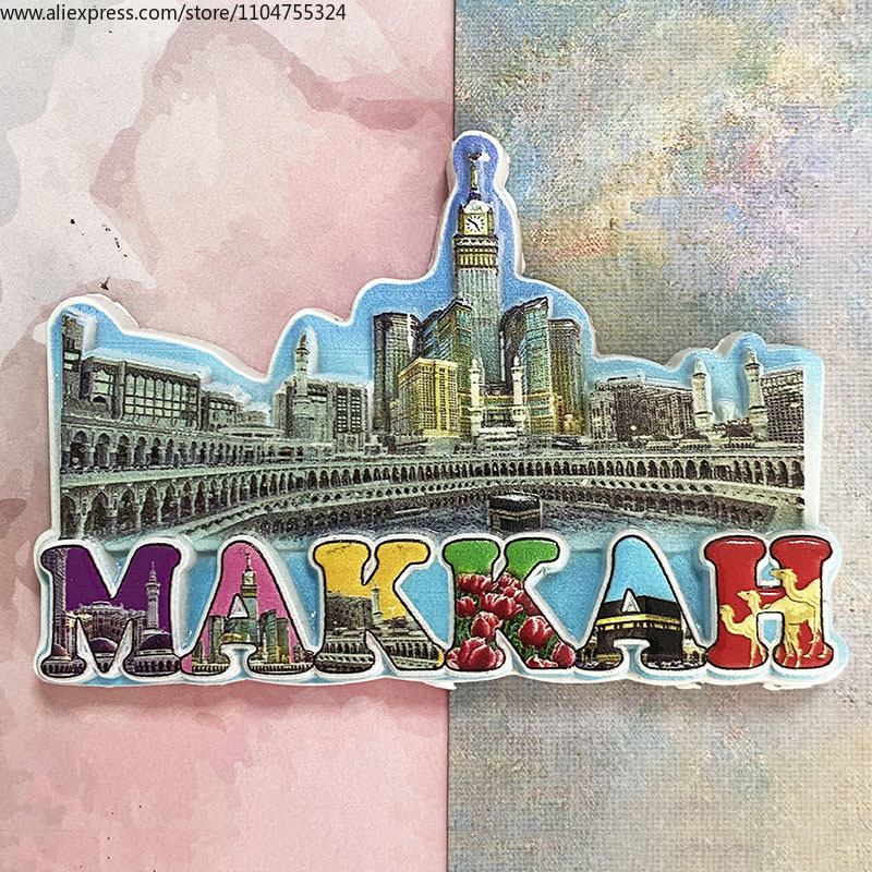 Art Craft Magnet - Aimant de réfrigérateur 3D Mecque, souvenirs