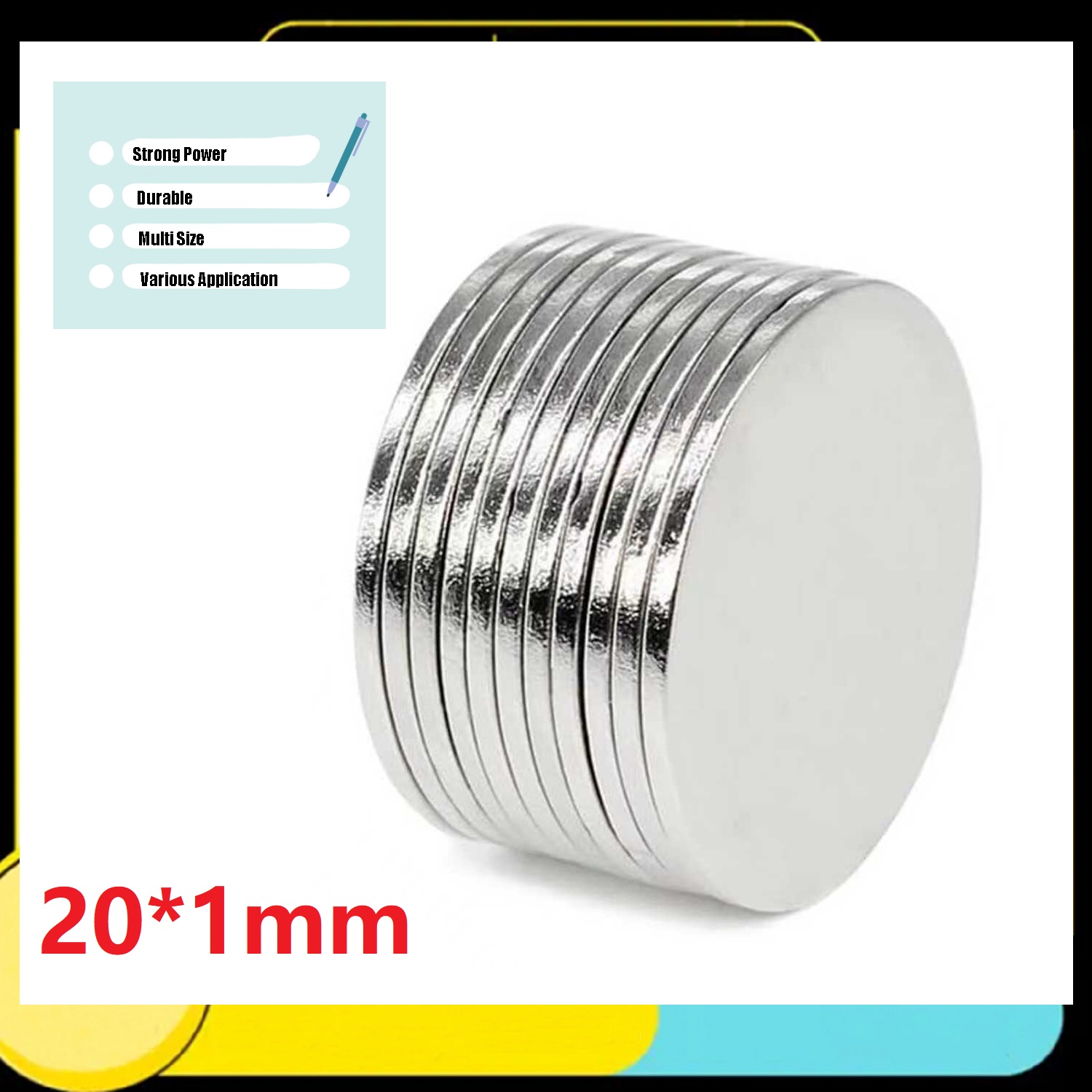 Art Craft Magnet - Aimants de réfrigérateur 20x1mm, aimants pour