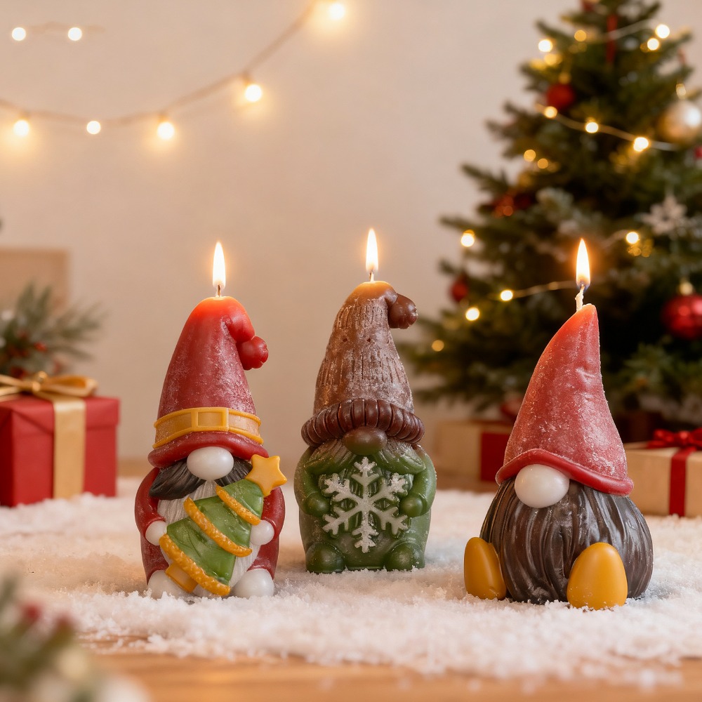 Art And Craft Xmas Tree - Nains de noël Silicone bougies moules
