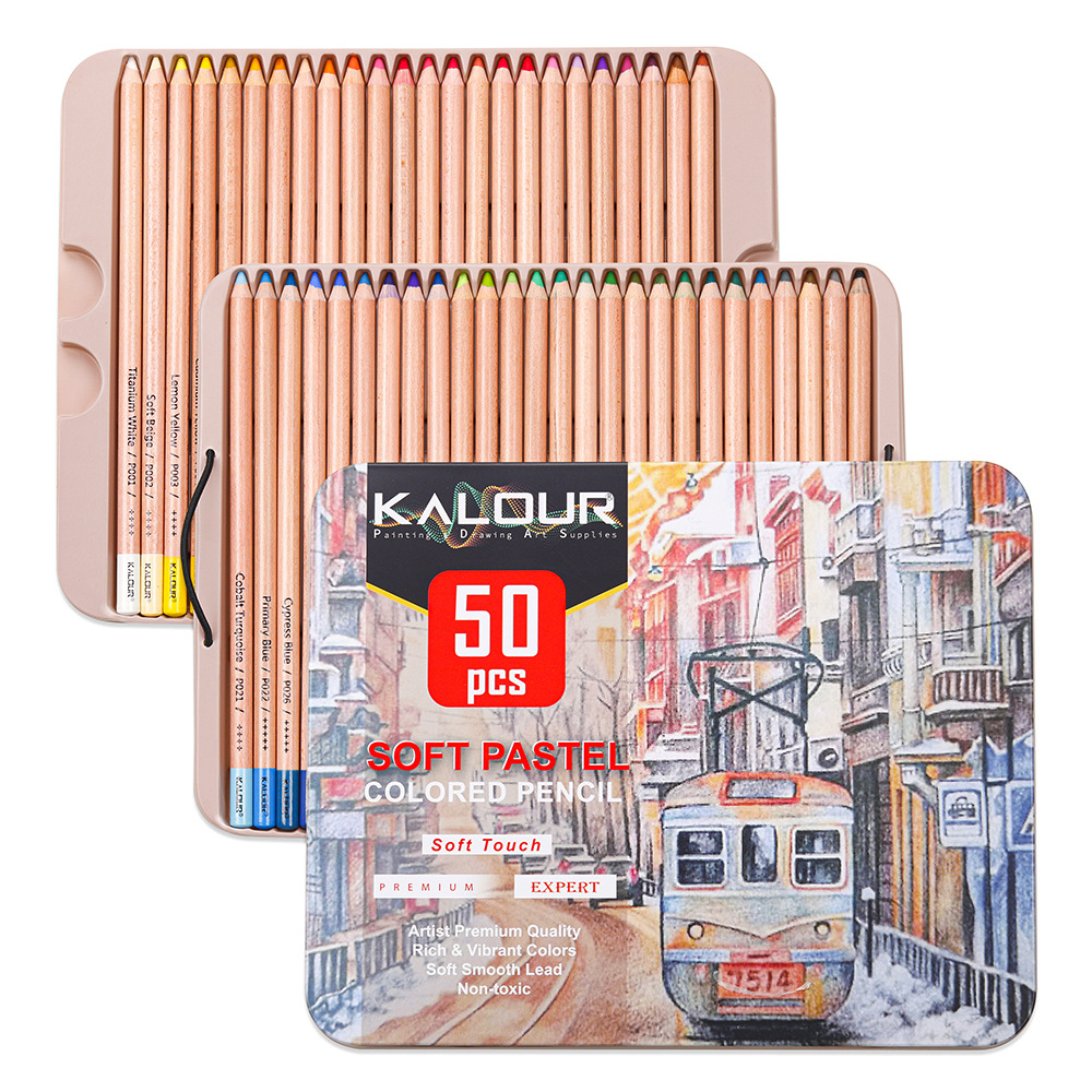 Colored Pencil Professional - Crayons de couleur KALOUR 50 couleurs,
