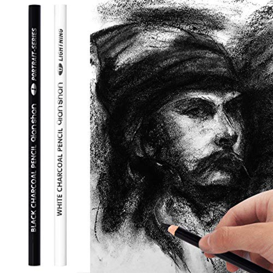Colored Pencil Professional - 2 crayons à fusain noirs et