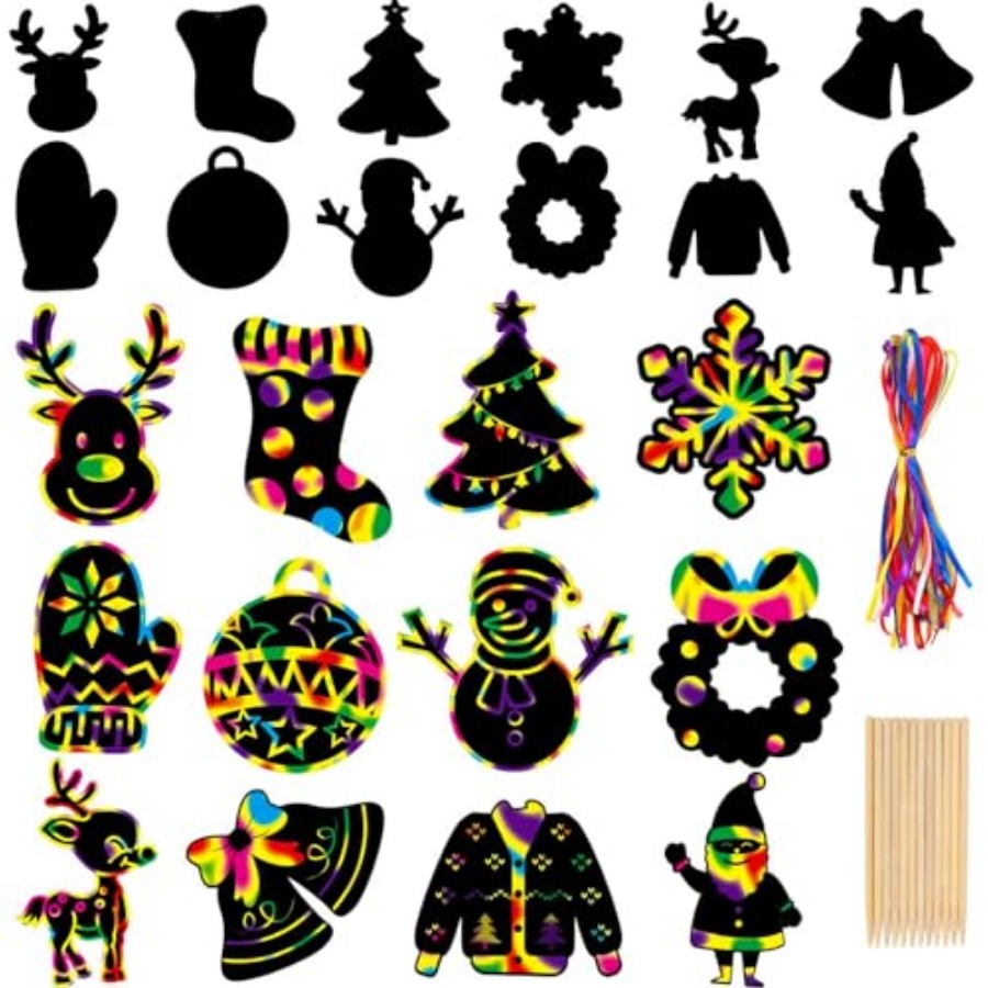 Art And Craft Xmas Tree - Papier à gratter de Noël, 96