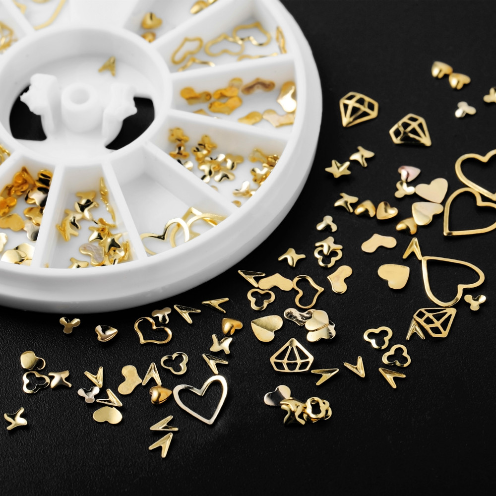The Art And Craft Of Jewelry - 1 boîte d'or Nail Art paillettes