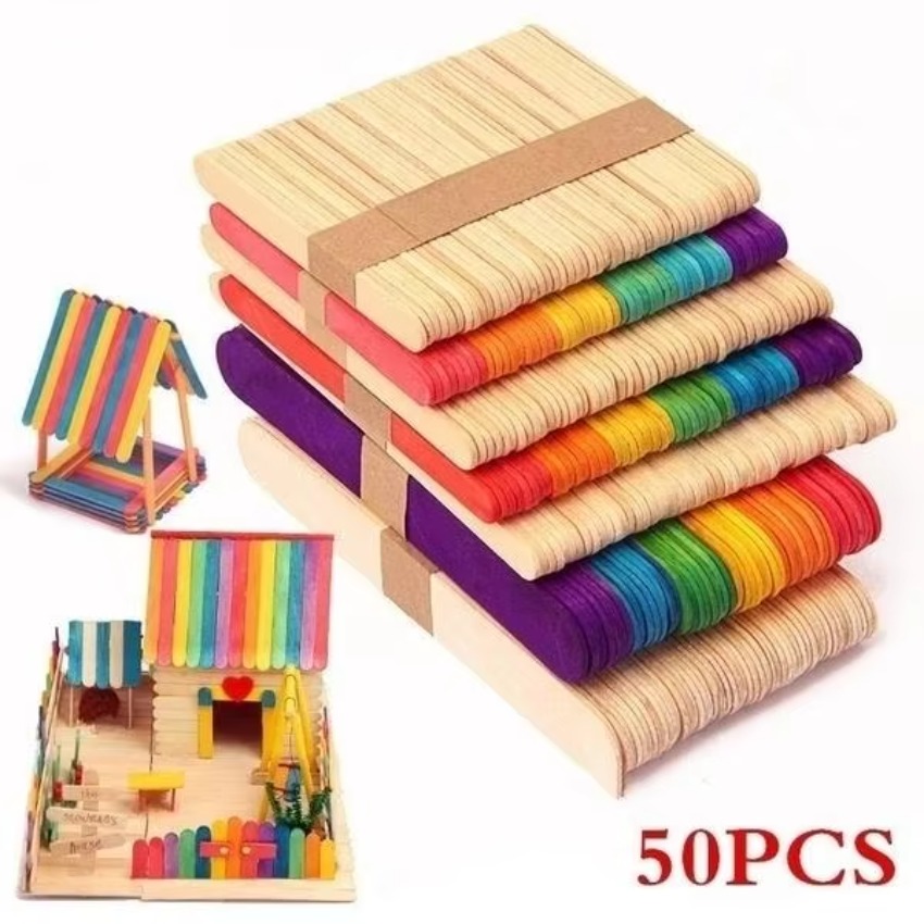 Lot de 50 bâtonnets en bois na - Art Craft Ice Cream avis et prix
