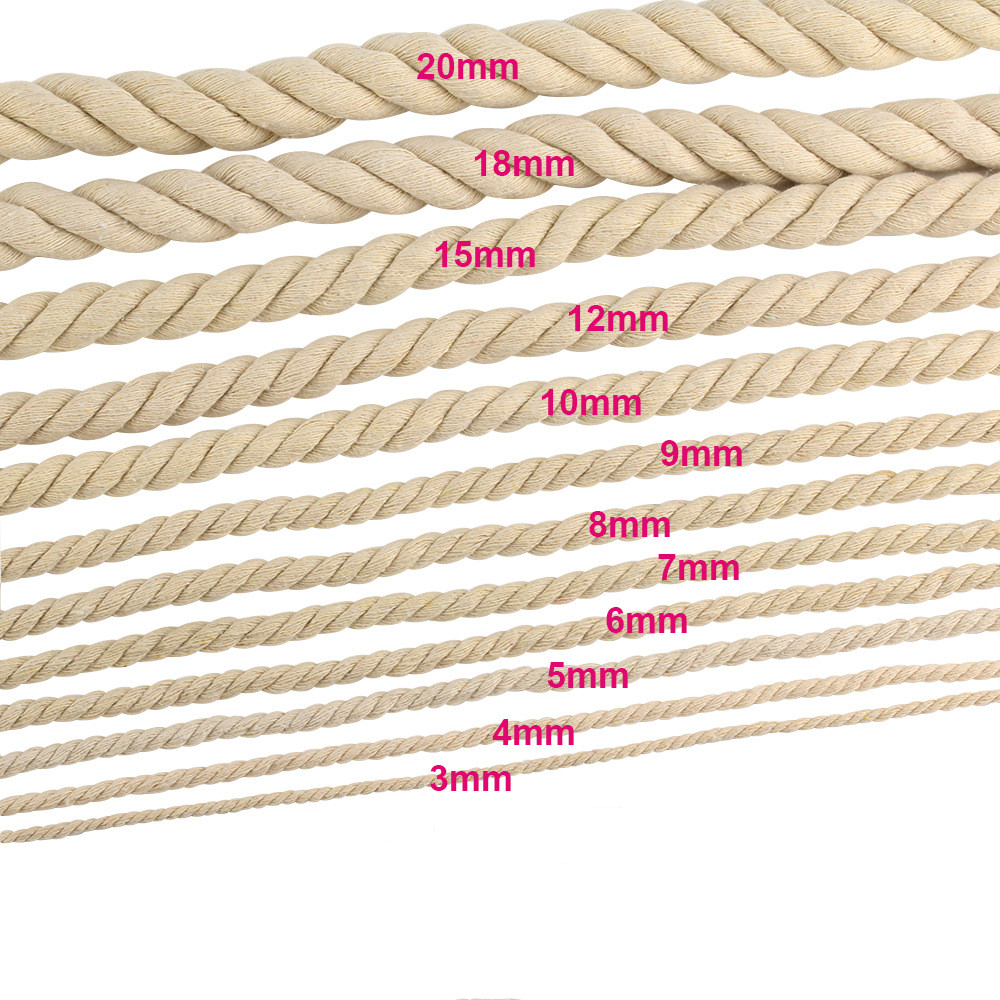 Corde torsadée en coton nature - Macrame Cord Cotton avis et prix