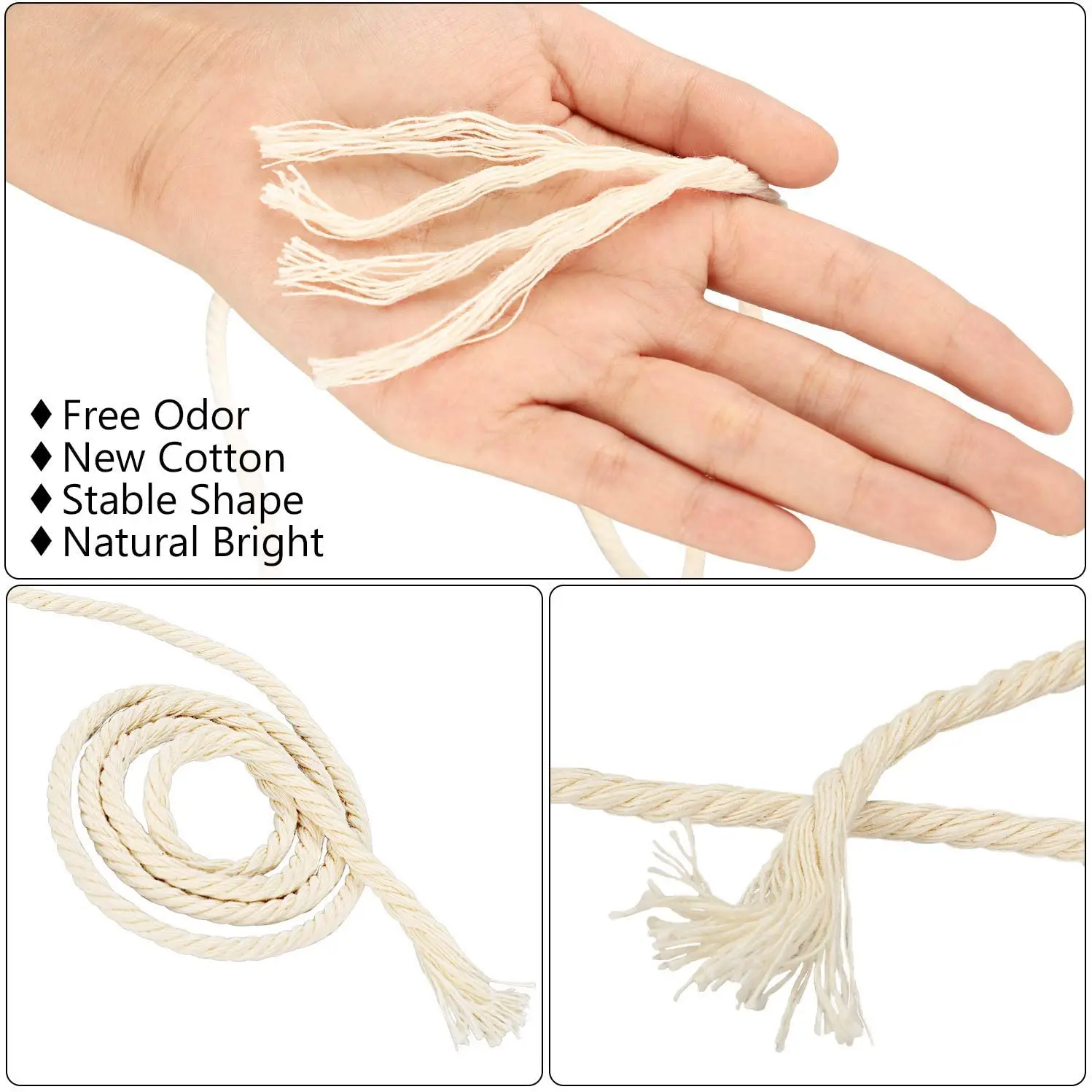 Corde en coton macramé de 2 à  - Macrame Cord Cotton avis et prix