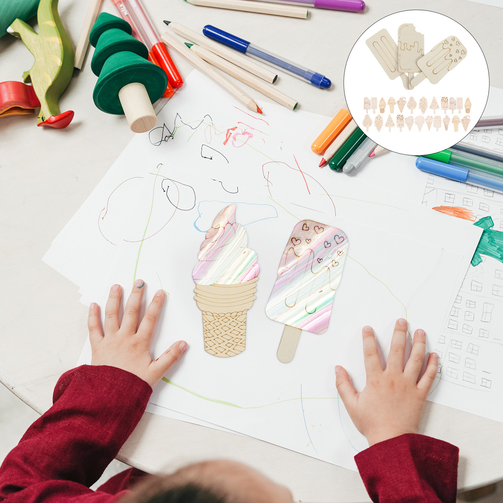 70 pièces de tranches de bois  - Art Craft Ice Cream avis et prix