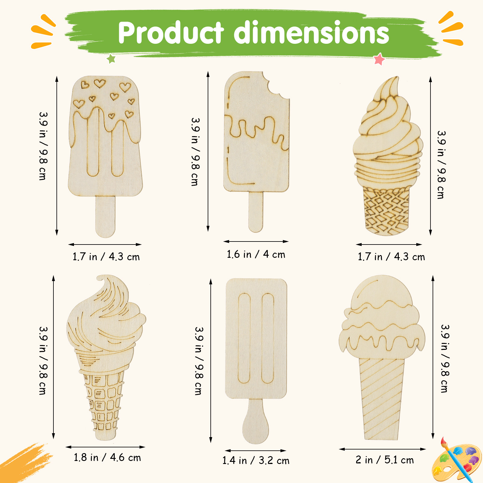 30 pièces de découpeurs en boi - Art Craft Ice Cream avis et prix