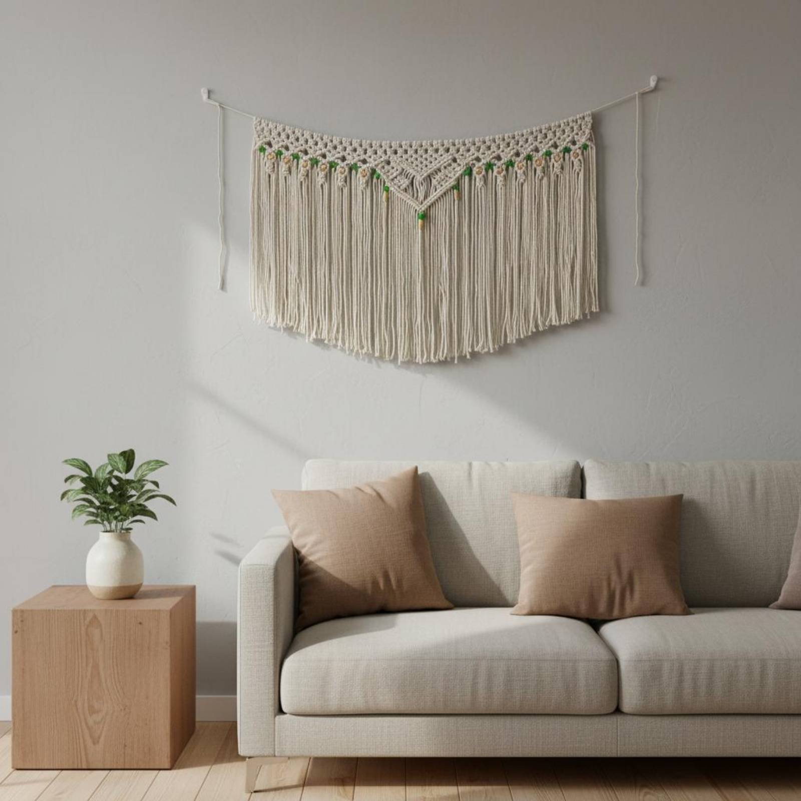 Décoration murale en franges,  - Macrame Cord Cotton avis et prix