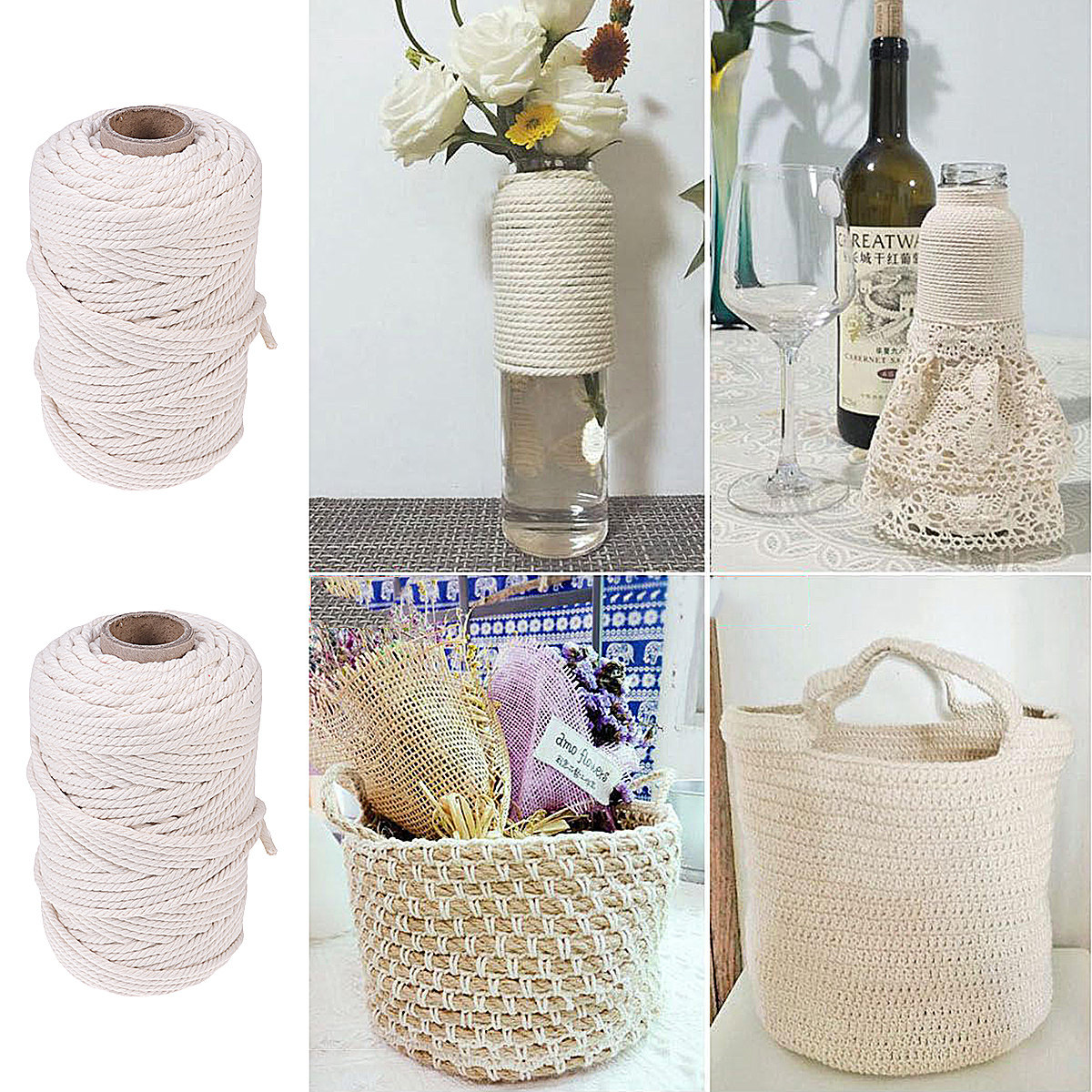 Cordon en coton naturel non bl - Macrame Cord Cotton avis et prix